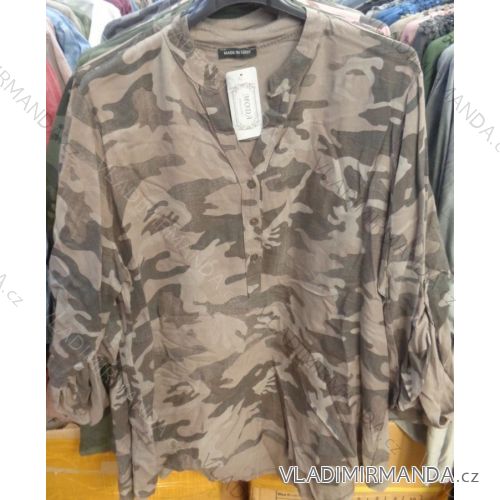 Übergroße Maske der T-Shirt-Tunika-Langarmfrauen (uni xl-3xl) ITALIAN Fashion IMC1745
