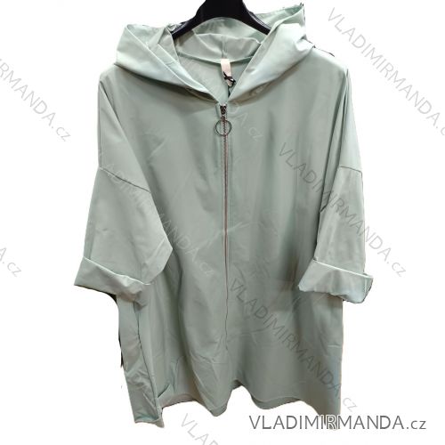 Bunda slabá šusťáková s kapucí dlouhý rukáv dámská (S/M/L ONE SIZE) ITALSKÁ MÓDA IMSM26039