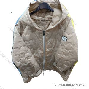 Bunda slabá šusťáková s kapucňou dlhý rukáv dámska (S/M/L ONE SIZE) TALIANSKA MÓDA IMSM26041