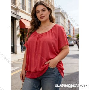 Summer dress oval short sleeve women's oversized (50/52/54 ONE SIZE) ITALIAN FASHION IM425011