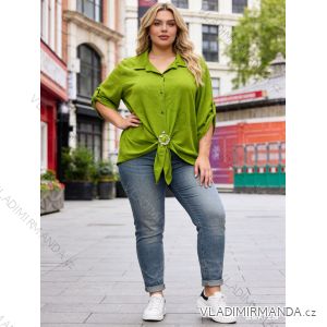 Summer dress oval short sleeve women's oversized (50/52/54 ONE SIZE) ITALIAN FASHION IM425011