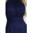 636-2 VERONICA luxurious long dress with a brocade accent and a chic cut - navy blue