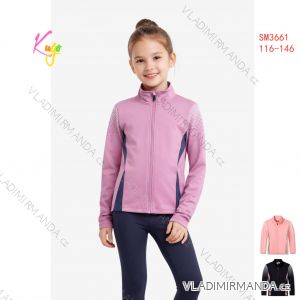 Mikina funkčný dlhý rukáv detská až dorast dievčenské (116-146) KUGO SM3661