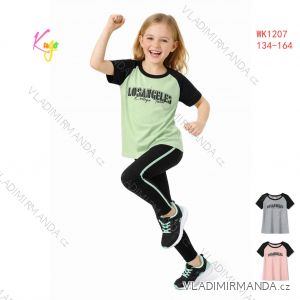 Tričko krátky rukáv detské až dorast dievčenské a chlapčenské (134-164) KUGO WK1207