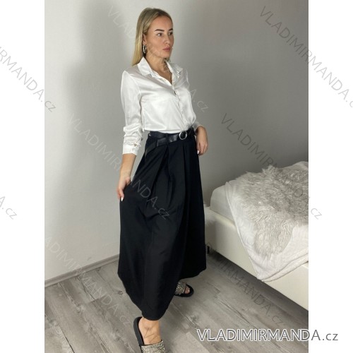 Sukňa dlhá s opaskom dámska (S/M/L ONE SIZE) TALIANSKA MÓDA IMSM26003/DU -   čierna
 -   S/M/L