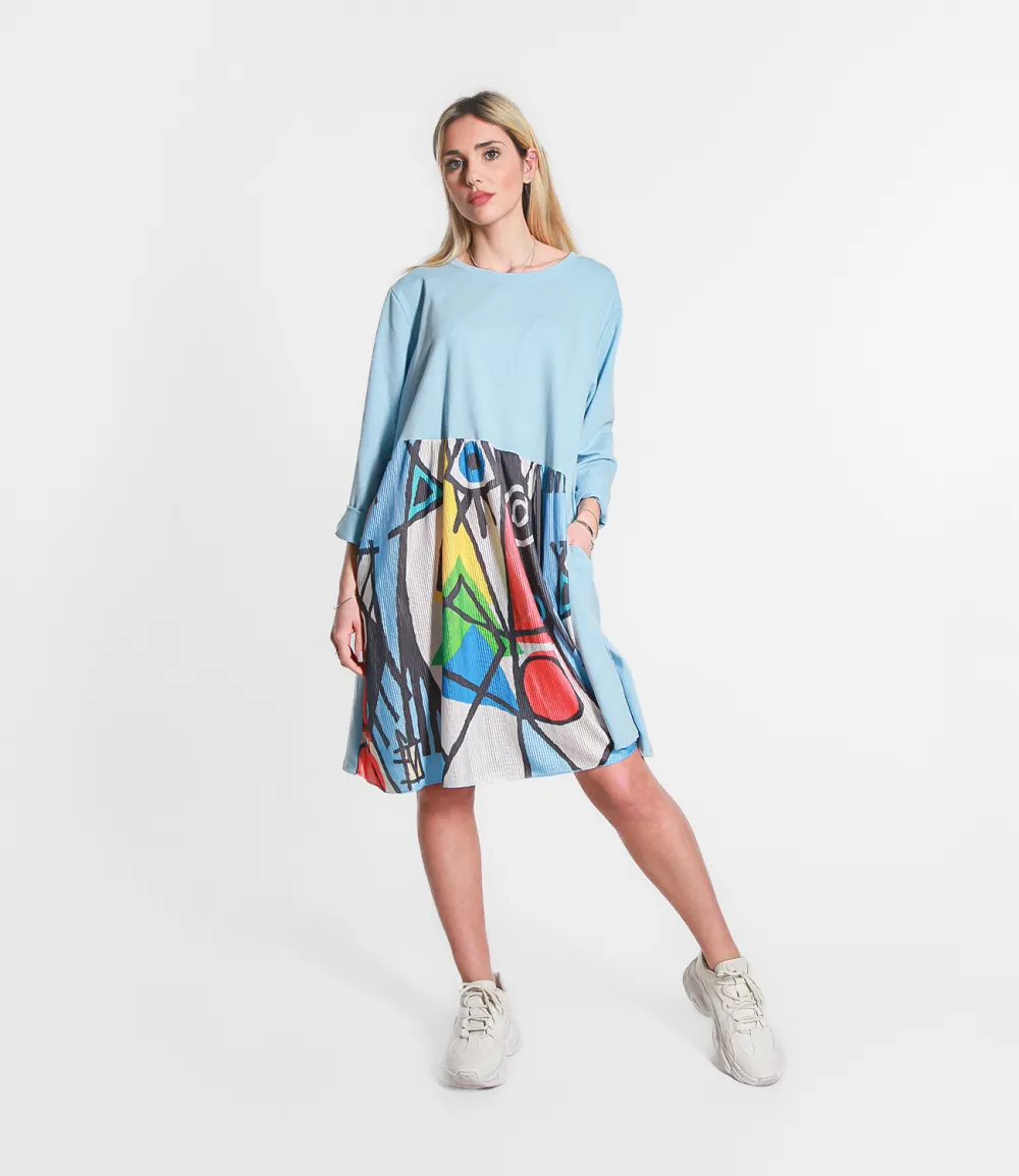 Šaty voľnočasové 3/4 dlhý rukáv dámske (S/M/L ONE SIZE) TALIANSKA MÓDA IMPLI2604443