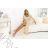 655-4 A long, shimmering dress with a plunging neckline and sheer sleeves - champagne beige