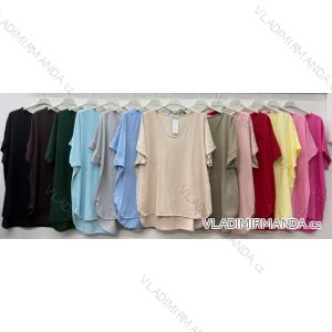 Summer dress oval short sleeve women's oversized (50/52/54 ONE SIZE) ITALIAN FASHION IM425011