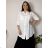 Women's oversized long sleeve shirt (52/54/56 ONE SIZE) ITALIAN FASHION IMD25139 50/52/54 white