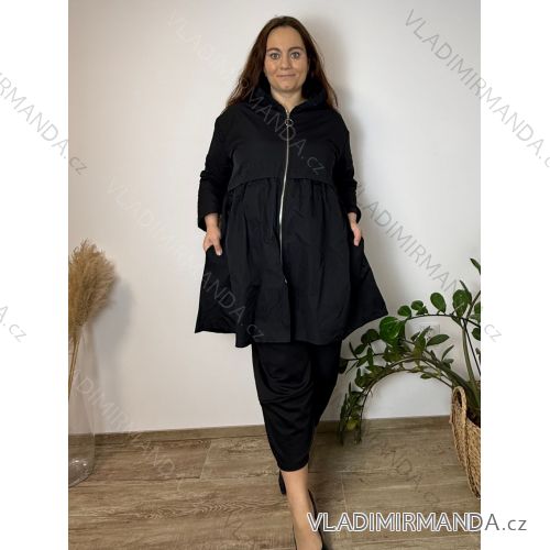 Übergroßer gestrickter Langarmpullover für Damen (S/M EINHEITSGRÖSSE) ITALIAN FASHION IMSN2416125  schwarz