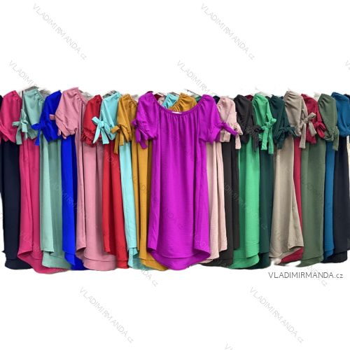 Kurzarm-Sommerkleid für Damen (Einheitsgröße S/M/L) ITALIENISCHE MODE IMC26006