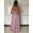 Women's Long Chiffon Short Sleeve Dress (S/M ONE SIZE) ITALIAN FASHION IMWGS231048