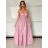 Women's Long Chiffon Short Sleeve Dress (S/M ONE SIZE) ITALIAN FASHION IMWGS231048