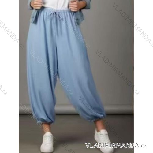 Nohavice letné trojštvrťové 3/4 krátke dámske nadrozmer (46/48/50 ONE SIZE) TALIANSKA MÓDA IMC26015