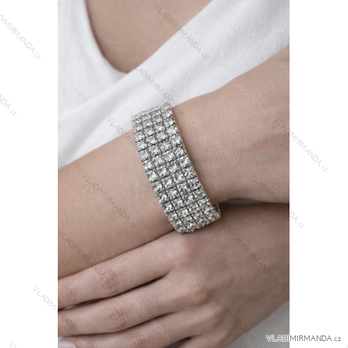 Bižuterie štrasový náramek kamínky dámský (18 cm) FASHION JEWELLERY JEW26010/DUR