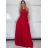 Women's elegant wedding social long dress with straps (S/M ONE SIZE) ITALIAN FASHION IMM2268806 -   red -   S / M