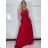 Women's elegant wedding social long dress with straps (S/M ONE SIZE) ITALIAN FASHION IMM2268806 -   red -   S / M