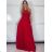 Women's elegant wedding social long dress with straps (S/M ONE SIZE) ITALIAN FASHION IMM2268806 -   red -   S / M