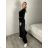 Kalhoty elegantní s páskem dámské (S/M/L ONE SIZE) ITALSKÁ MÓDA IMSM26037/DUR S/M/L Černá