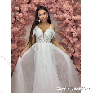 Šaty dlhé spoločenské flitrové na ramienka dámske ZYNJA (34-40) POLSKÁ MÓDA PMLPT26001-4