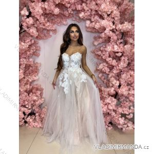 Šaty dlhé carmen svadobné krajkové dámske COSTA CALETA (34-40) POLSKÁ MÓDA PMLPT26006