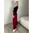 Elegant trousers with belt for women, oversized (44/46/48 ONE SIZE) ITALIAN FASHION IM425557 S / M / L wine