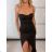 Women's Long Chiffon Short Sleeve Dress (S/M ONE SIZE) ITALIAN FASHION IMWGS231048 S / M black