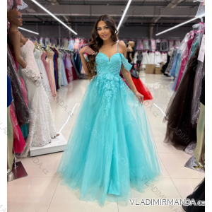 Šaty dlhé spoločenské na ramienka dámske LIMONCELLO (34-40) POLSKÁ MÓDA PMLPT26002-4