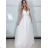 Šaty elegantní společenské/svatební na ramínka dámské (S/M.ONE SIZE) ITALSKÁ MÓDA IMM2218831-1/DUR S/M bílá