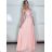 Šaty elegantné spoločenské dlhé bez rukávu dámske (S/M ONE SIZE) TALIANSKA MóDA IMM2219805/DUkr. modrá