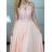 Šaty elegantné spoločenské dlhé bez rukávu dámske (S/M ONE SIZE) TALIANSKA MóDA IMM2219805/DUkr. modrá