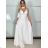 Women's Elegant Party Long Sleeveless Dress (S/M ONE SIZE) ITALIAN FASHION IMM26XF-A333-S/DU L / XL white
