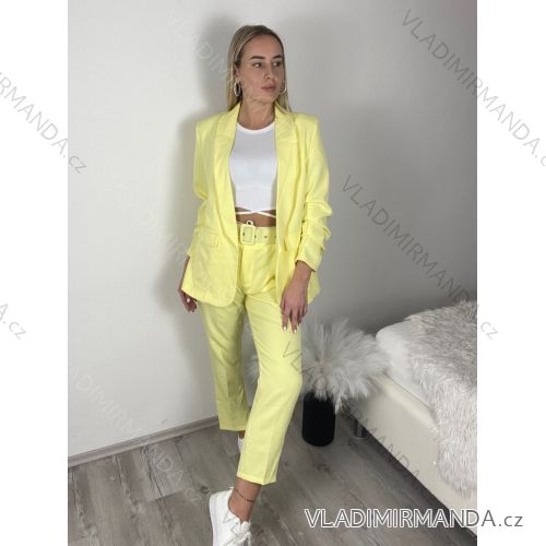 Kleid mit Knöpfen und geknöpften Damen (uni s-m) ITALIAN FASHION IM2203948 S / M / L žlutá
