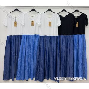 Summer dress oval short sleeve women's oversized (50/52/54 ONE SIZE) ITALIAN FASHION IM425011