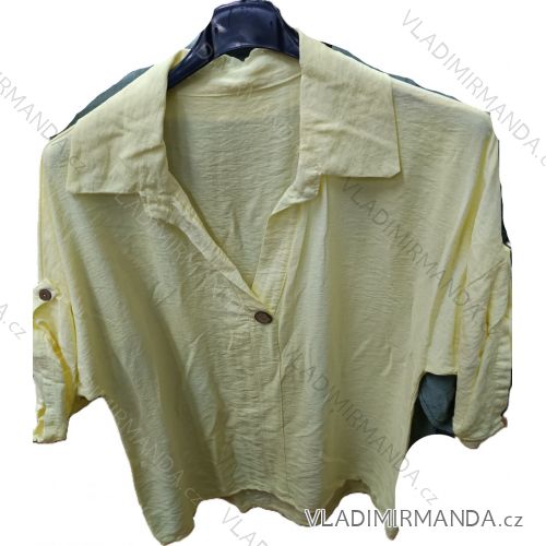 Košeľa klasik 3/4 dlhý rukáv dámska nadrozmer (42/44/46 ONE SIZE) TALIANSKA MÓDA IMSM26078