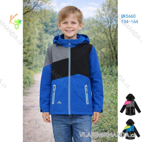 Bunda slabá s kapucí dlouhý rukáv dorost dívčí a chlapecká (134-164) KUGO QK5660