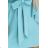 287-40 SOFIA Butterfly Dress with Waist Tie - Pastel Turquoise
