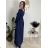 Šaty dlouhé volnočasové teplé dlouhý rukáv dámské ALEX (S/M/L ONE SIZE) ITALSKÁ MÓDA IM425574