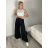 Kalhoty s páskem dlouhé elegantní dámské (S/M/L ONE SIZE) ITALSKÁ MÓDA IMWKH26981