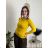 Svetr upletový dlouhý rukáv dámské EXTRA ME (S/M ONE SIZE) ITALSKá MóDA IMM23M5801/DUR žlutá hořčicová S/M/L