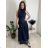 Langes, glitzerndes, ärmelloses Partykleid aus Tüll für Damen (S/M/L, Einheitsgröße) ITALIAN FASHION IMWKY252567 Königsblau S / M / L