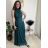 Langes, glitzerndes, ärmelloses Partykleid aus Tüll für Damen (S/M/L, Einheitsgröße) ITALIAN FASHION IMWKY252567 Königsblau S / M / L