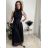 Langes, glitzerndes, ärmelloses Partykleid aus Tüll für Damen (S/M/L, Einheitsgröße) ITALIAN FASHION IMWKY252567 Königsblau S / M / L