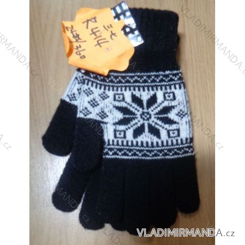 Rukavice pletené slabé čierne dámske JIALONG R4141