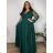 Elegant formal dress, elegant women's (S/M ONE SIZE) ITALIAN FASHION FMPCH269417/DUR 5XL dark emerald