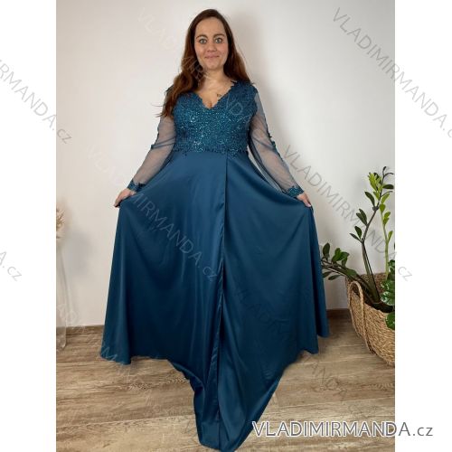 Elegant formal dress, elegant women's (S/M ONE SIZE) ITALIAN FASHION FMPCH269417/DUR 5XL modrá petrolejová