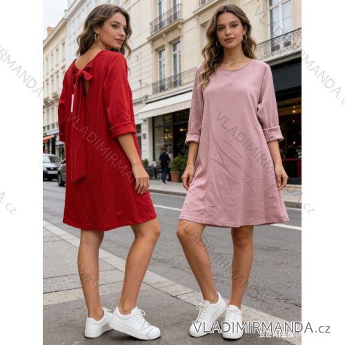Summer dress oval short sleeve women's oversized (50/52/54 ONE SIZE) ITALIAN FASHION IM425011