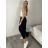 Kalhoty elegantní s páskem dámské (S/M/L ONE SIZE) ITALSKÁ MÓDA IMSM26012/DUR S/M/L Černá