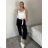 Kalhoty outdoorové s páskem dámské (S/ML ONE SIZE) ITALSKÁ MÓDA IM4261117/DR S/M/L Černá