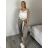 Kalhoty volnočasové s páskem dámské OLIV (S/M/L ONE SIZE) ITALSKÁ MÓDA IMSM261123